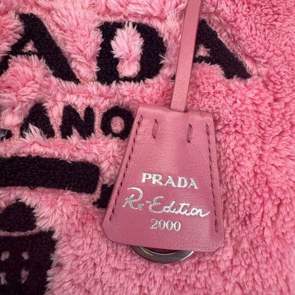 Prada 2000 Re-Edition Terry Cloth Mini Pink Women's Bag - Picture 8 of 13